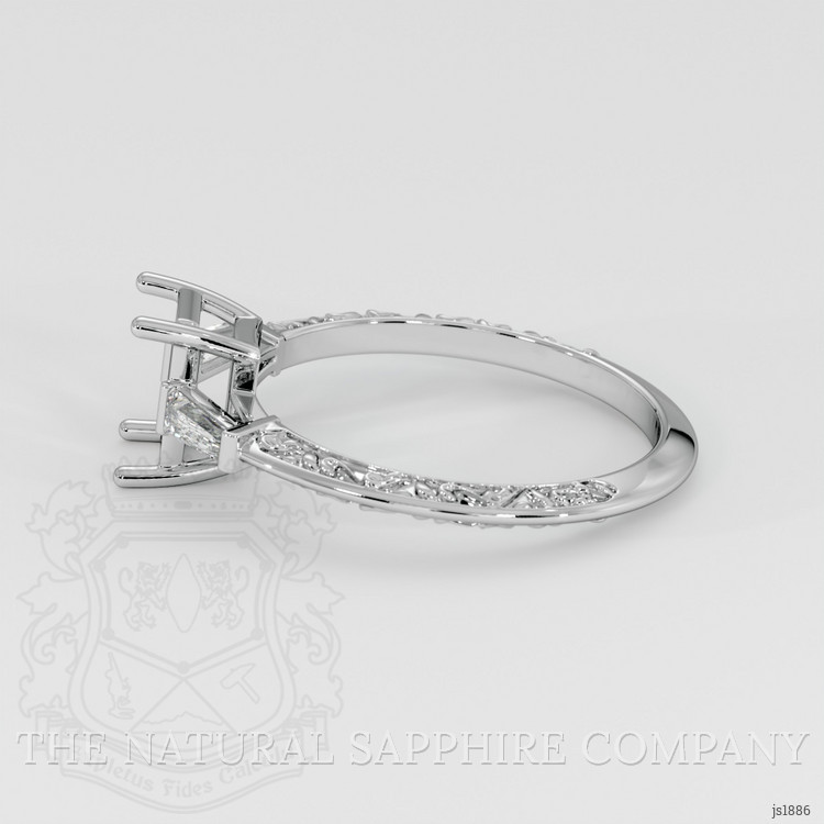 14K White Gold Antique Style Ring Setting
