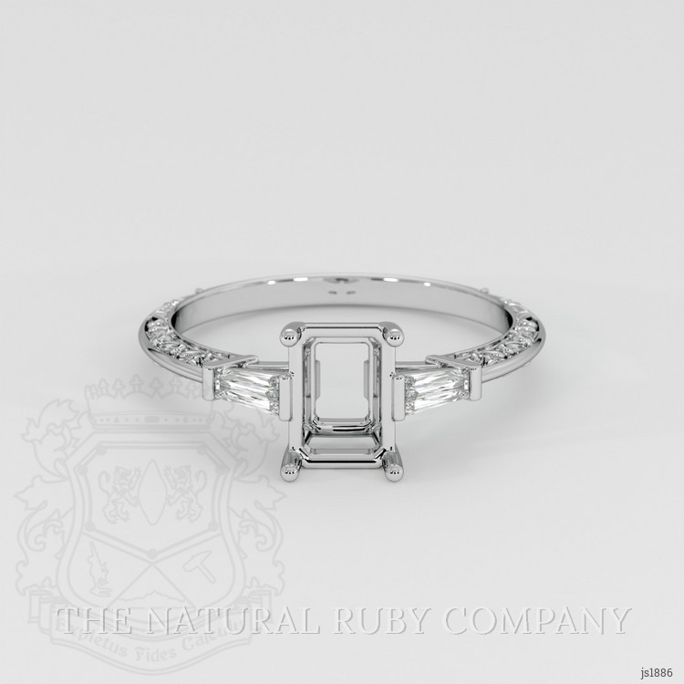 18K White Gold Antique Style Ring Setting
