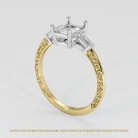 14K White & Yellow Antique Style Ring Setting Video