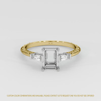 14K White & Yellow Antique Style Ring Setting Image