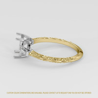 14K White & Yellow Antique Style Ring Setting Image