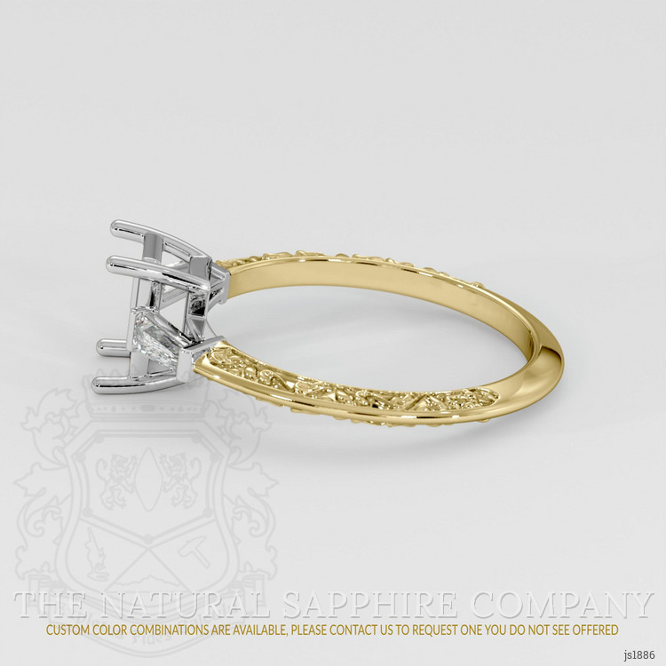 14K White & Yellow Antique Style Ring Setting