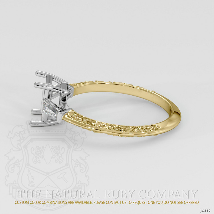 14K White & Yellow Antique Style Ring Setting