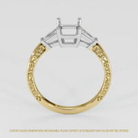 14K White & Yellow Antique Style Ring Setting Image