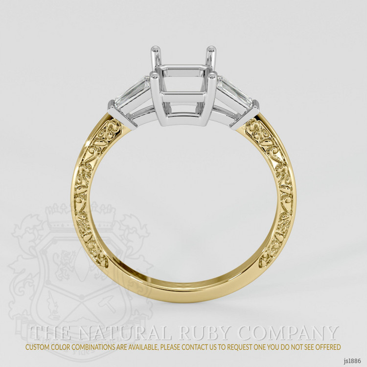 14K White & Yellow Antique Style Ring Setting