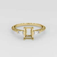 18K Yellow Gold Antique Style Ring Setting Image