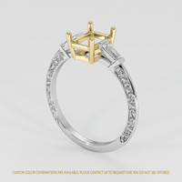 18K Yellow & White Antique Style Ring Setting Video