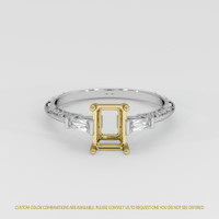 18K Yellow & White Antique Style Ring Setting Image