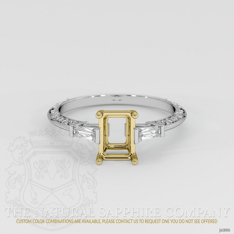 18K Yellow & White Antique Style Ring Setting