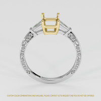 18K Yellow & White Antique Style Ring Setting Image