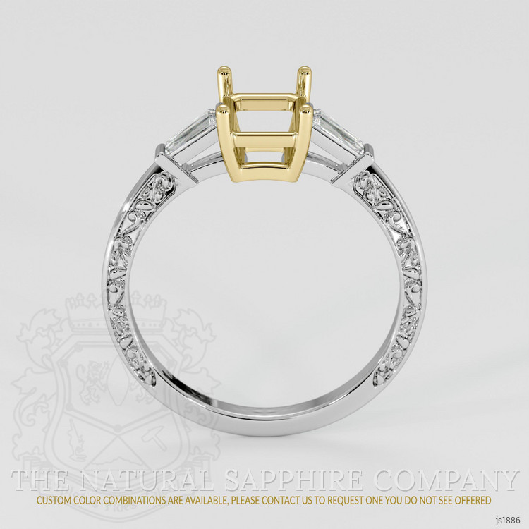 18K Yellow & White Antique Style Ring Setting