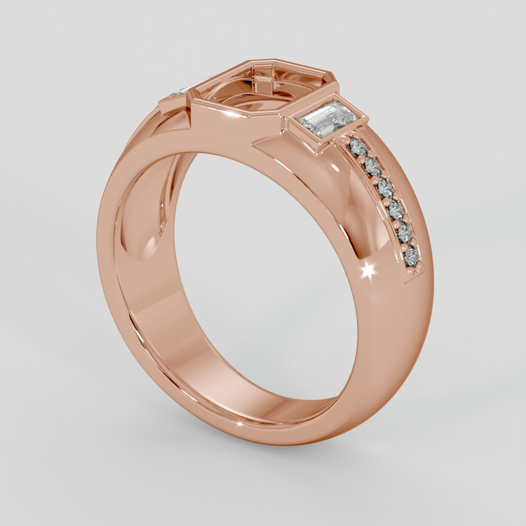 14K Rose Gold Pave Ring Setting