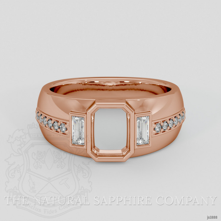 14K Rose Gold Pave Ring Setting