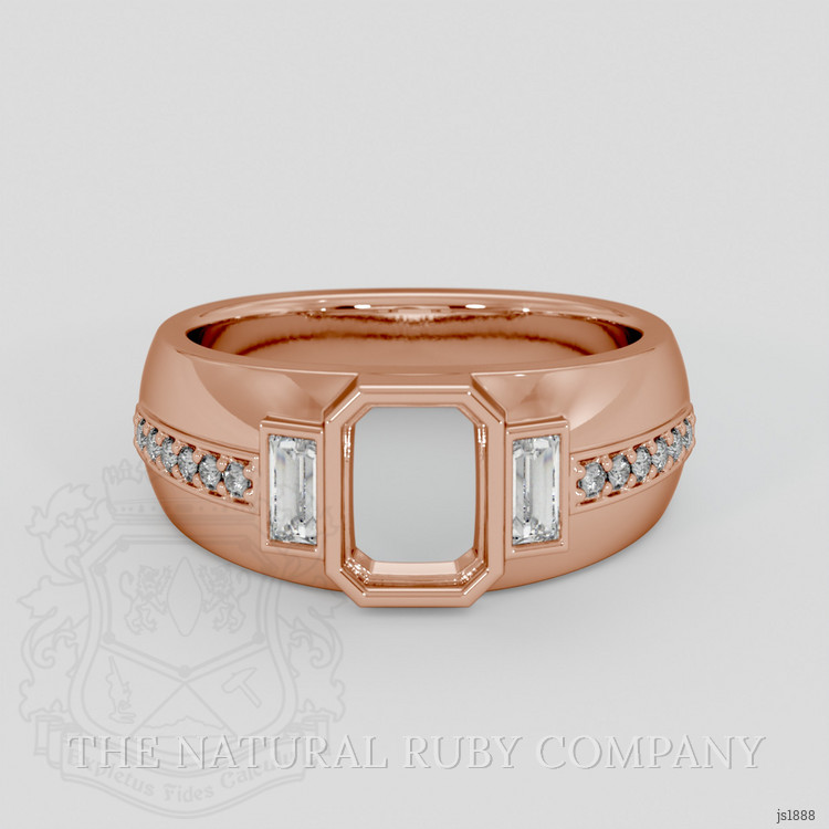 14K Rose Gold Pave Ring Setting