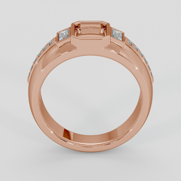 14K Rose Gold Pave Ring Setting