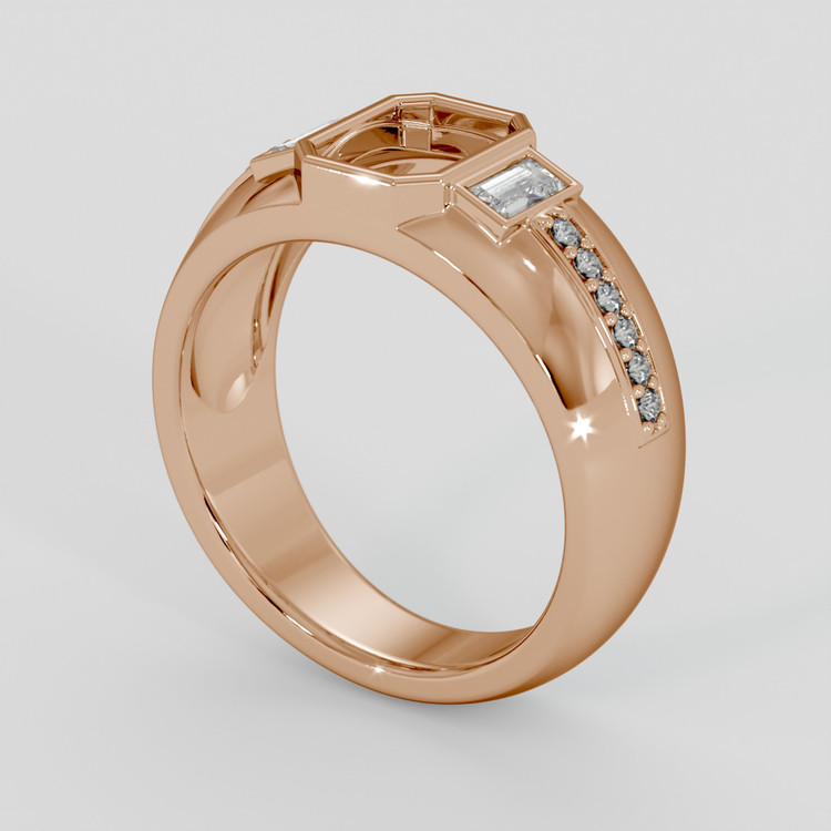 18K Rose Gold Pave Ring Setting