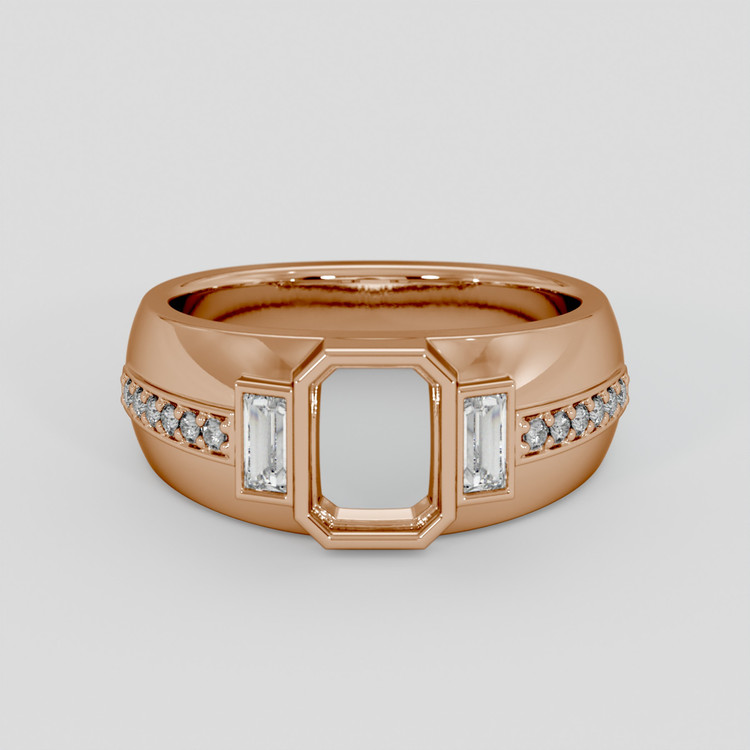 18K Rose Gold Pave Ring Setting