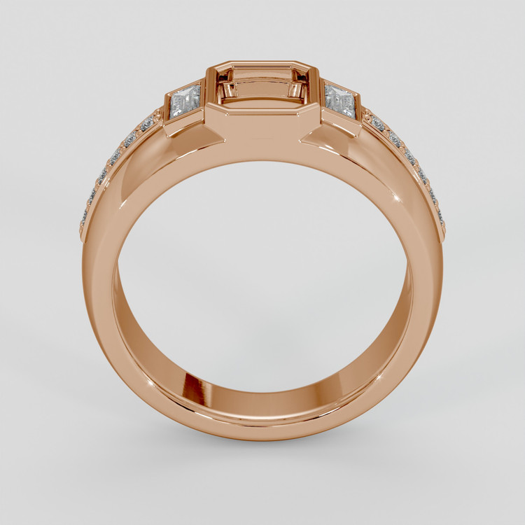18K Rose Gold Pave Ring Setting