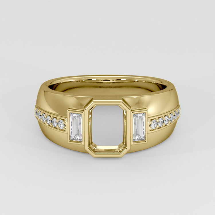 14K Yellow Gold Pave Ring Setting