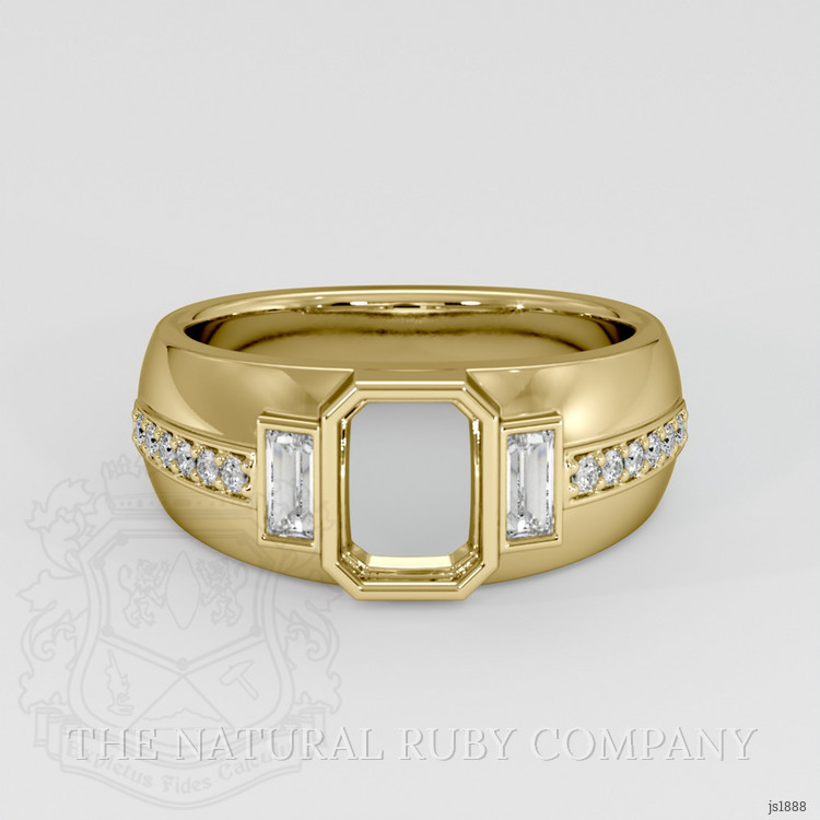 14K Yellow Gold Pave Ring Setting
