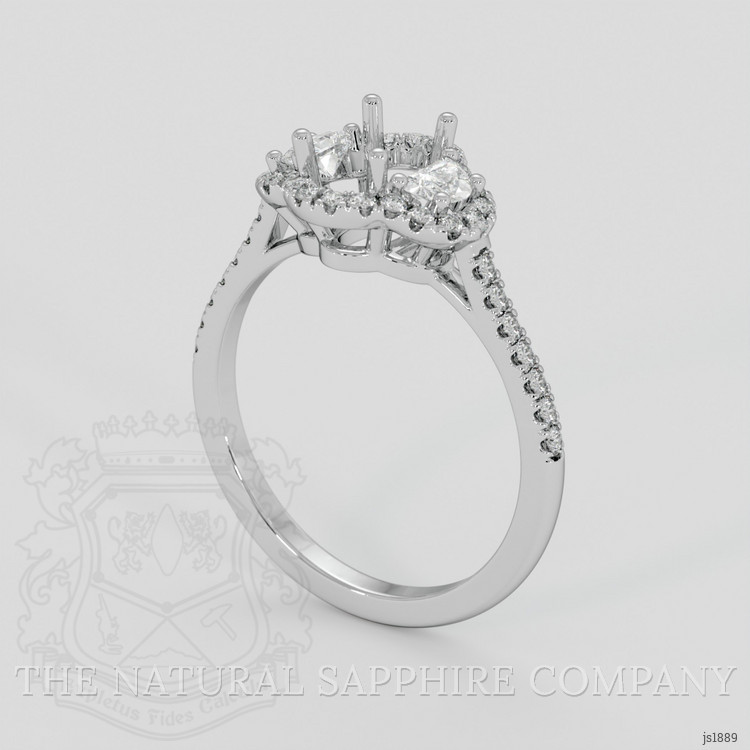 Platinum 950 Three Stone Ring Setting