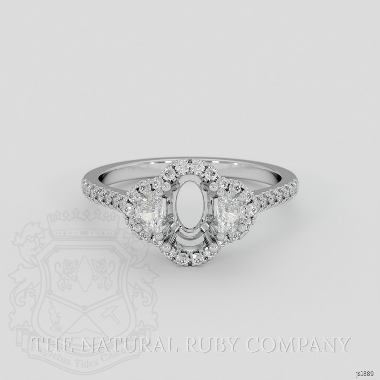 Platinum 950 Three Stone Ring Setting