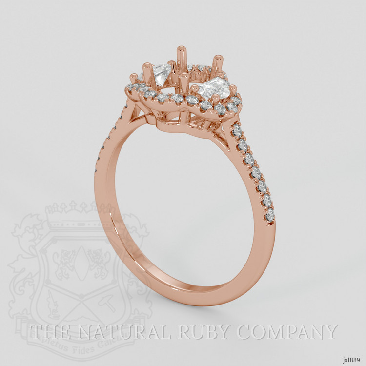 14K Rose Gold Three Stone Ring Setting