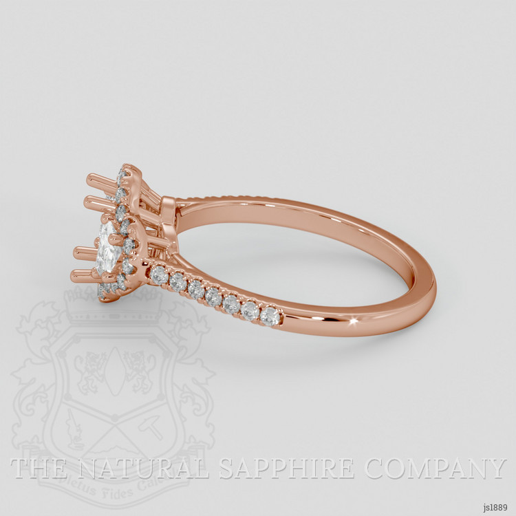 14K Rose Gold Three Stone Ring Setting