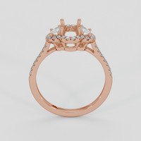 14K Rose Gold Three Stone Ring Setting Image