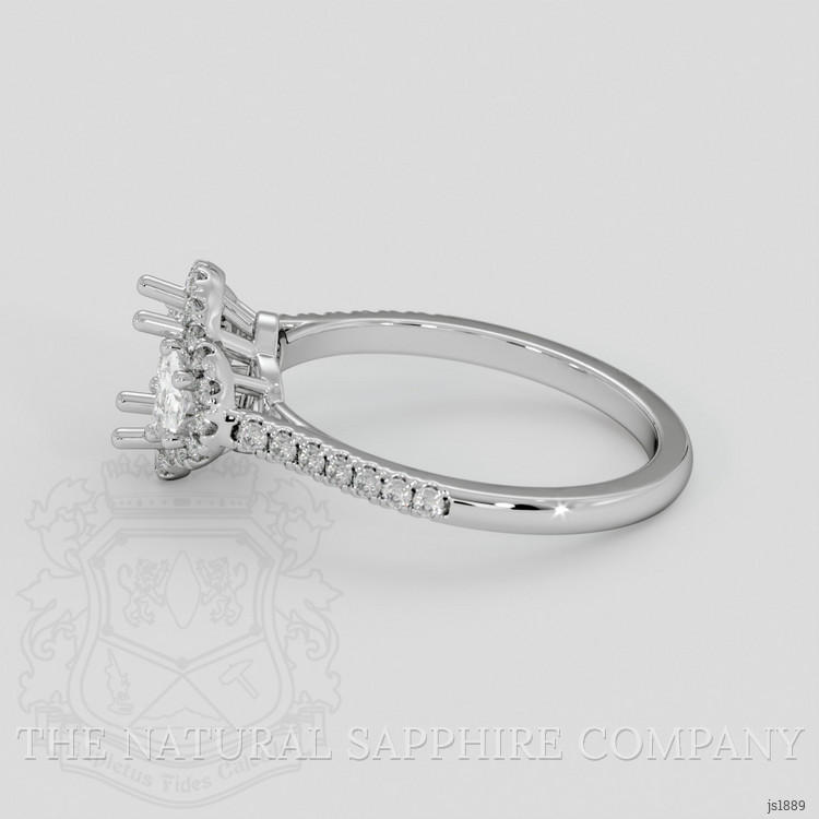 14K White Gold Three Stone Ring Setting