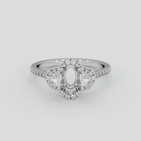 18K White Gold Three Stone Ring Setting Image