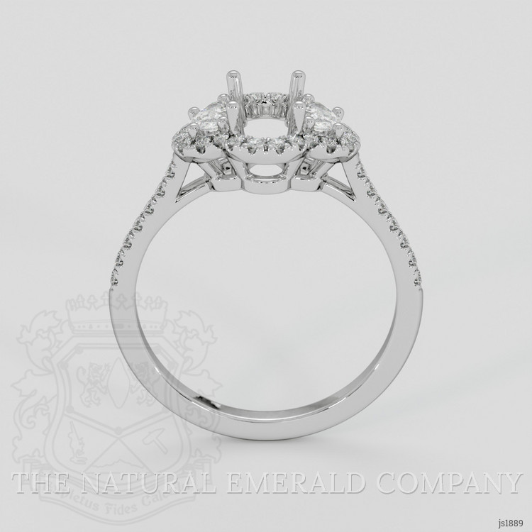 18K White Gold Three Stone Ring Setting