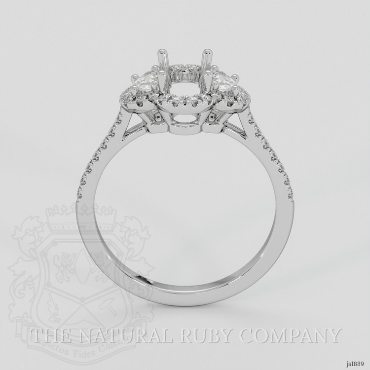 18K White Gold Three Stone Ring Setting