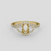 14K Yellow Gold Three Stone Ring Setting Image
