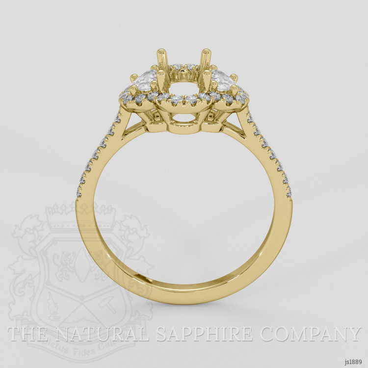 14K Yellow Gold Three Stone Ring Setting