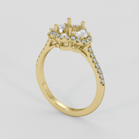 18K Yellow Gold Three Stone Ring Setting Video
