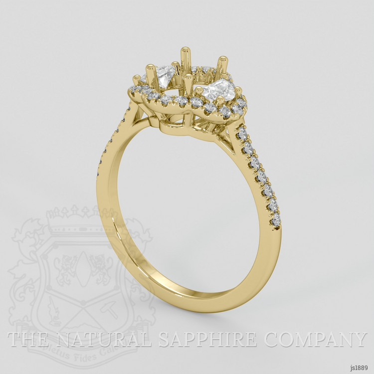 18K Yellow Gold Three Stone Ring Setting