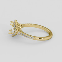 18K Yellow Gold Three Stone Ring Setting Image