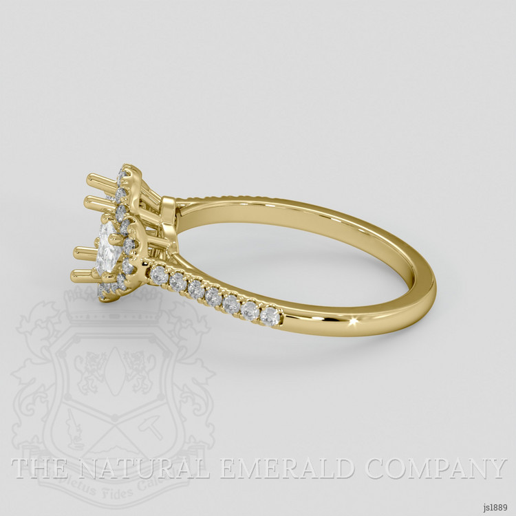 18K Yellow Gold Three Stone Ring Setting