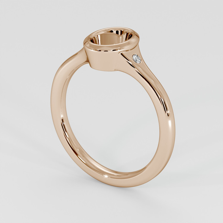 14K Rose Gold Three Stone Ring Setting
