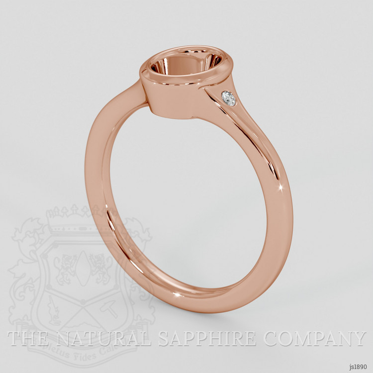 14K Rose Gold Three Stone Ring Setting