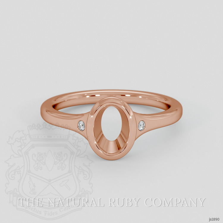 14K Rose Gold Three Stone Ring Setting