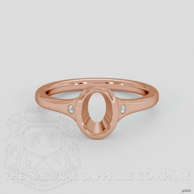 14K Rose Gold Three Stone Ring Setting