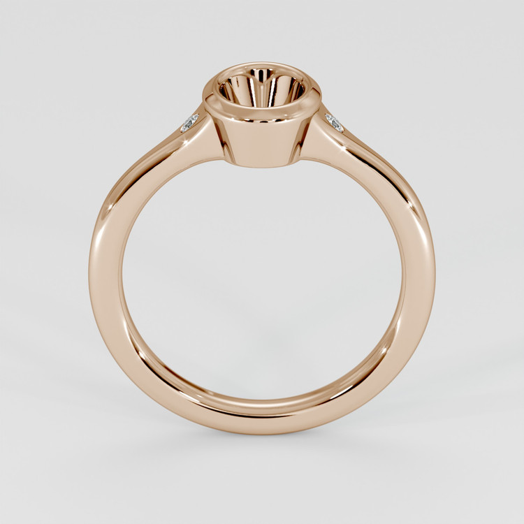 14K Rose Gold Three Stone Ring Setting
