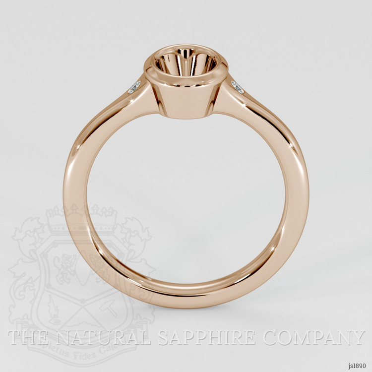 14K Rose Gold Three Stone Ring Setting