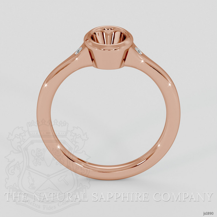 14K Rose Gold Three Stone Ring Setting