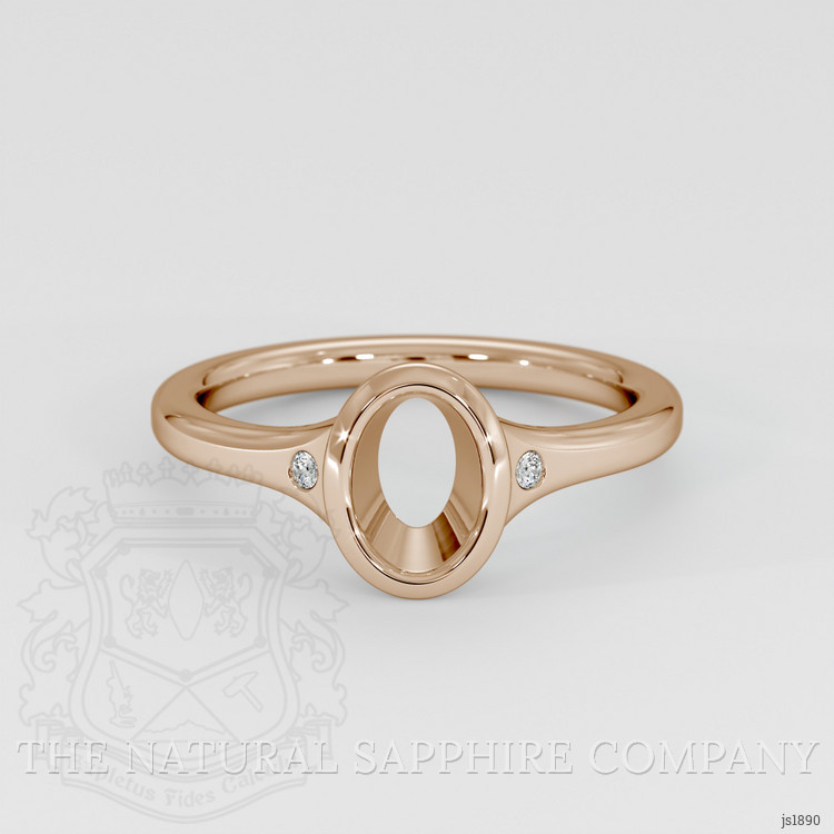 18K Rose Gold Three Stone Ring Setting