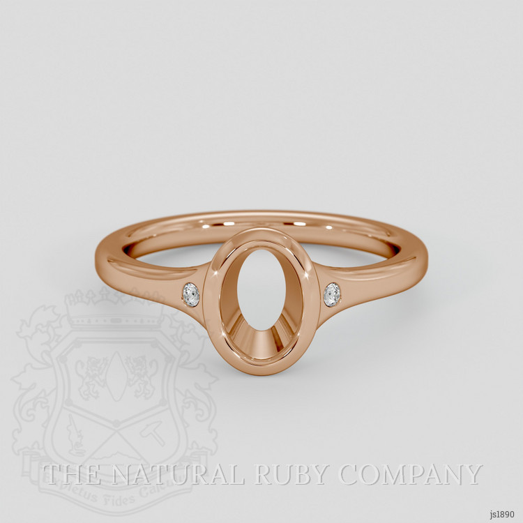 18K Rose Gold Three Stone Ring Setting