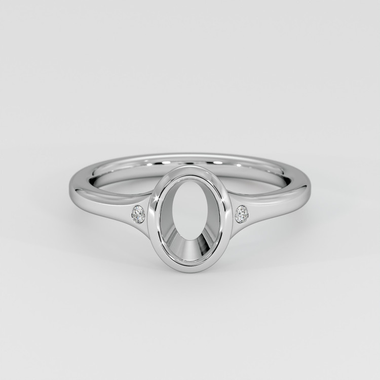 14K White Gold Three Stone Ring Setting