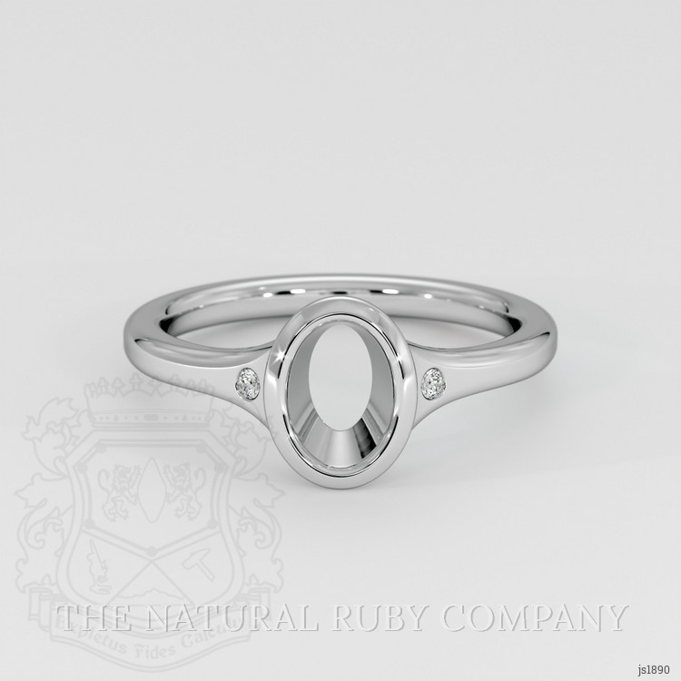 14K White Gold Three Stone Ring Setting
